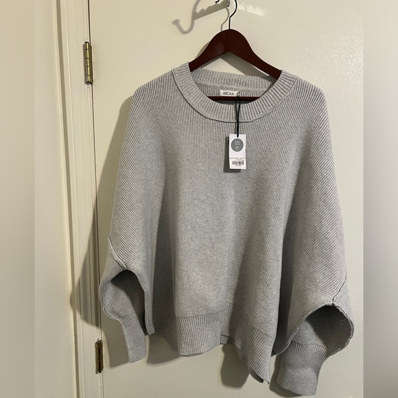NWT ARCAA HARPER ORGANIC KNIT SWEATER - GREY MARLE | size large - Picture 9 of 15